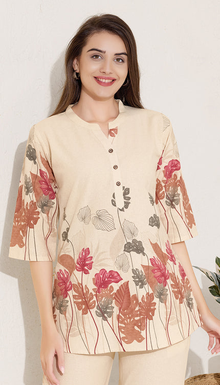 Womens Cotton Printed Co-Ord Set