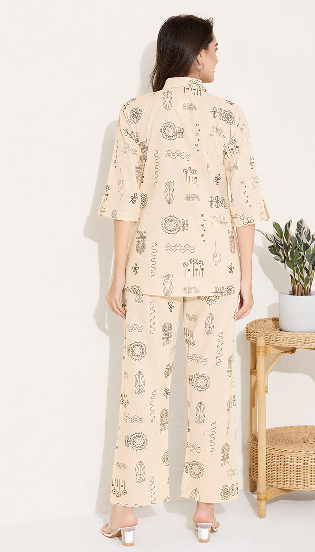 Womens Cotton Printed Co-Ord Set