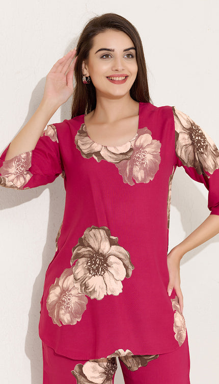 Womens Cotton Printed Co-Ord Set
