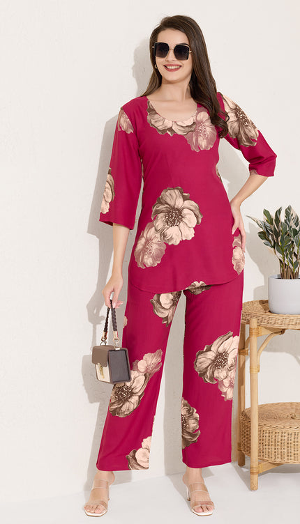 Womens Cotton Printed Co-Ord Set