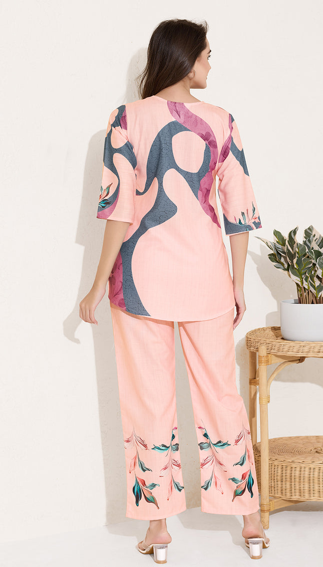 Womens Cotton Printed Co-Ord Set