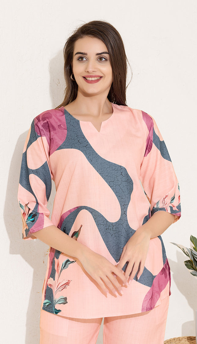 Womens Cotton Printed Co-Ord Set