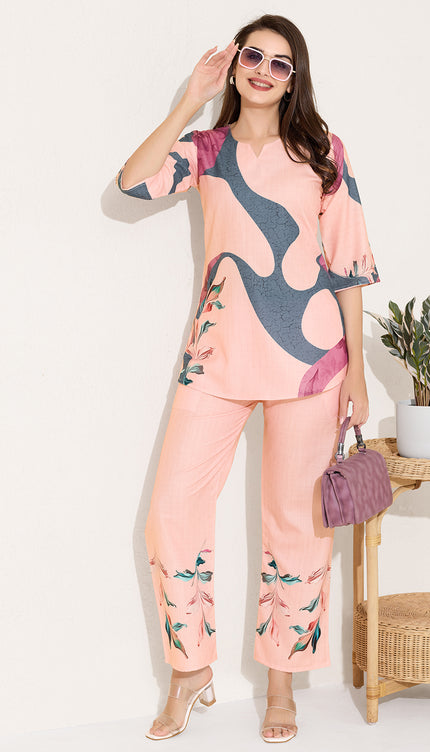 Womens Cotton Printed Co-Ord Set