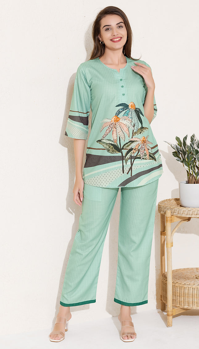 Womens Cotton Printed Co-Ord Set