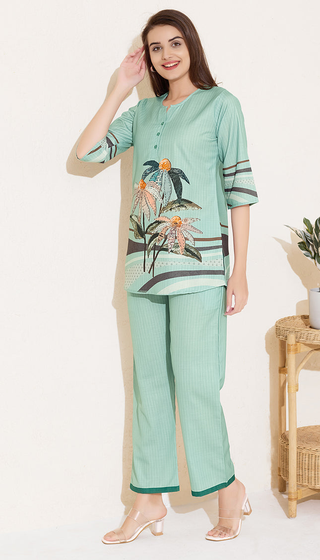 Womens Cotton Printed Co-Ord Set