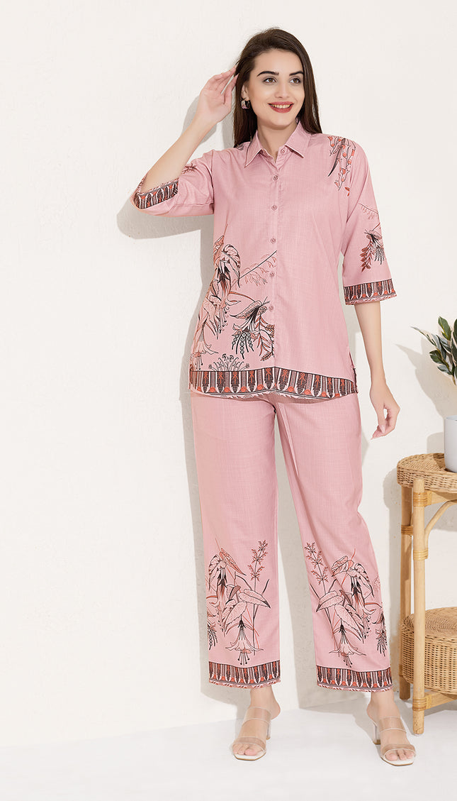Womens Cotton Printed Co-Ord Set