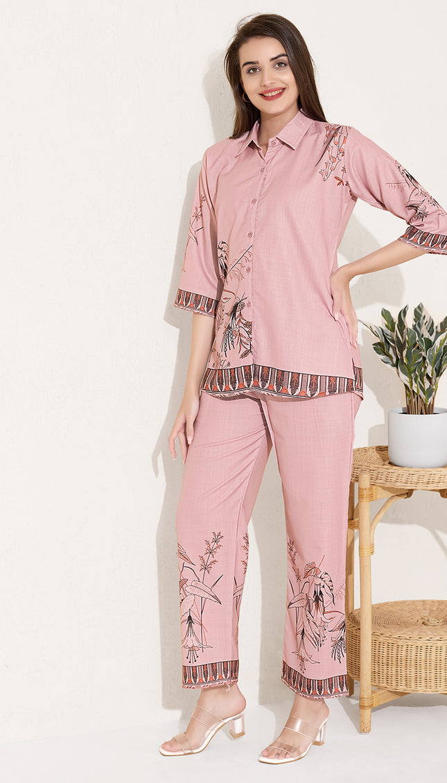 Womens Cotton Printed Co-Ord Set