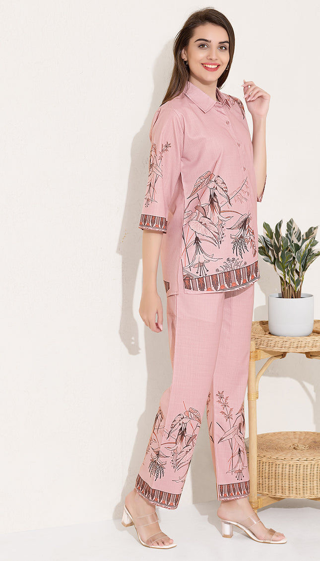 Womens Cotton Printed Co-Ord Set