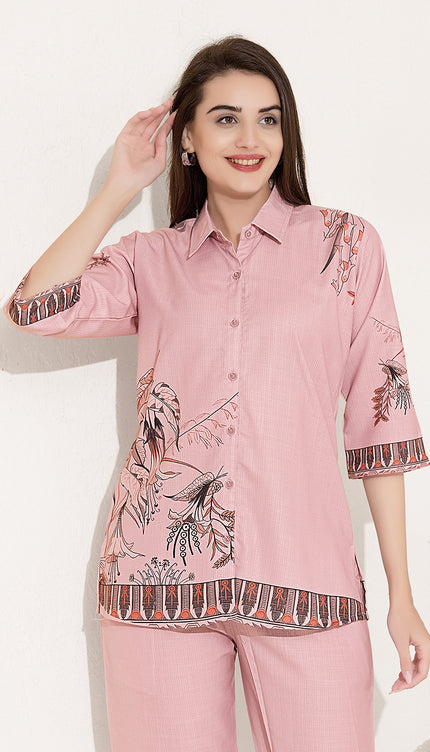 Womens Cotton Printed Co-Ord Set