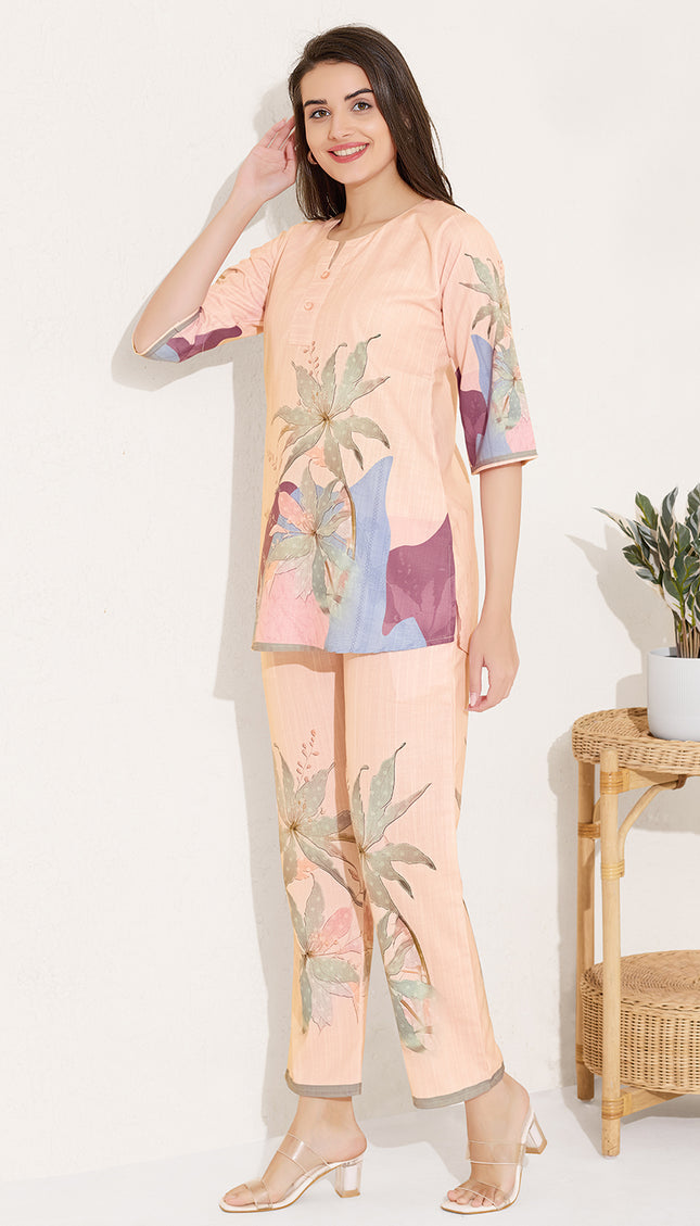 Womens Cotton Printed Co-Ord Set