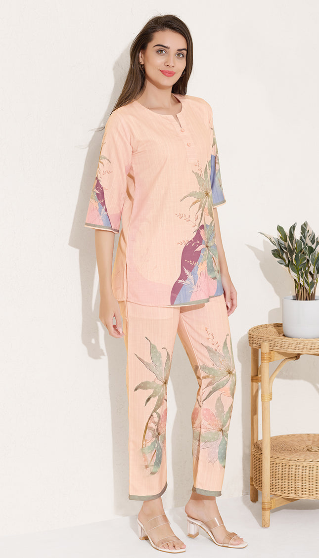 Womens Cotton Printed Co-Ord Set