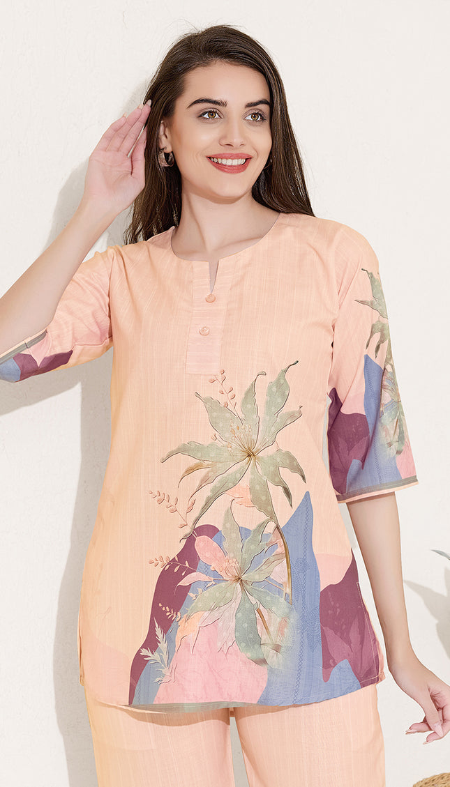 Womens Cotton Printed Co-Ord Set