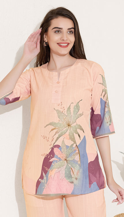 Womens Cotton Printed Co-Ord Set