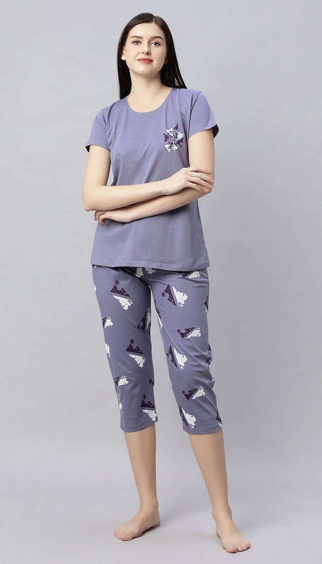 Womens Cotton Printed Night Suit Set