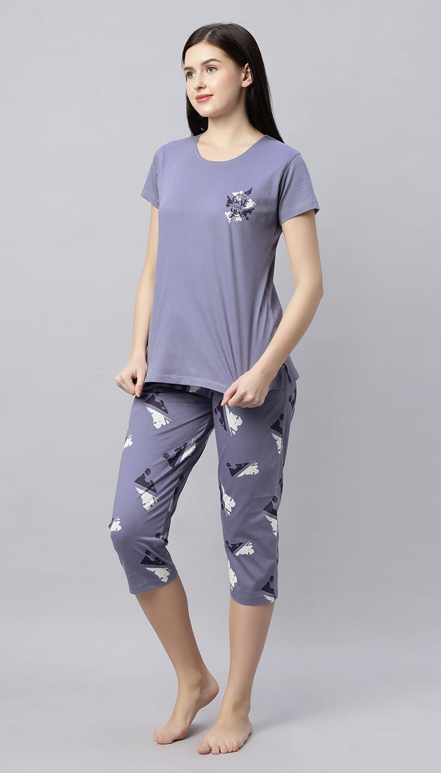 Womens Cotton Printed Night Suit Set