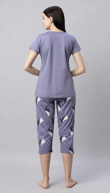 Womens Cotton Printed Night Suit Set