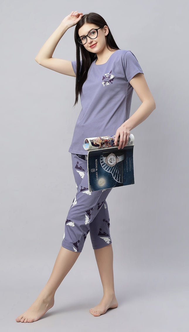 Womens Cotton Printed Night Suit Set