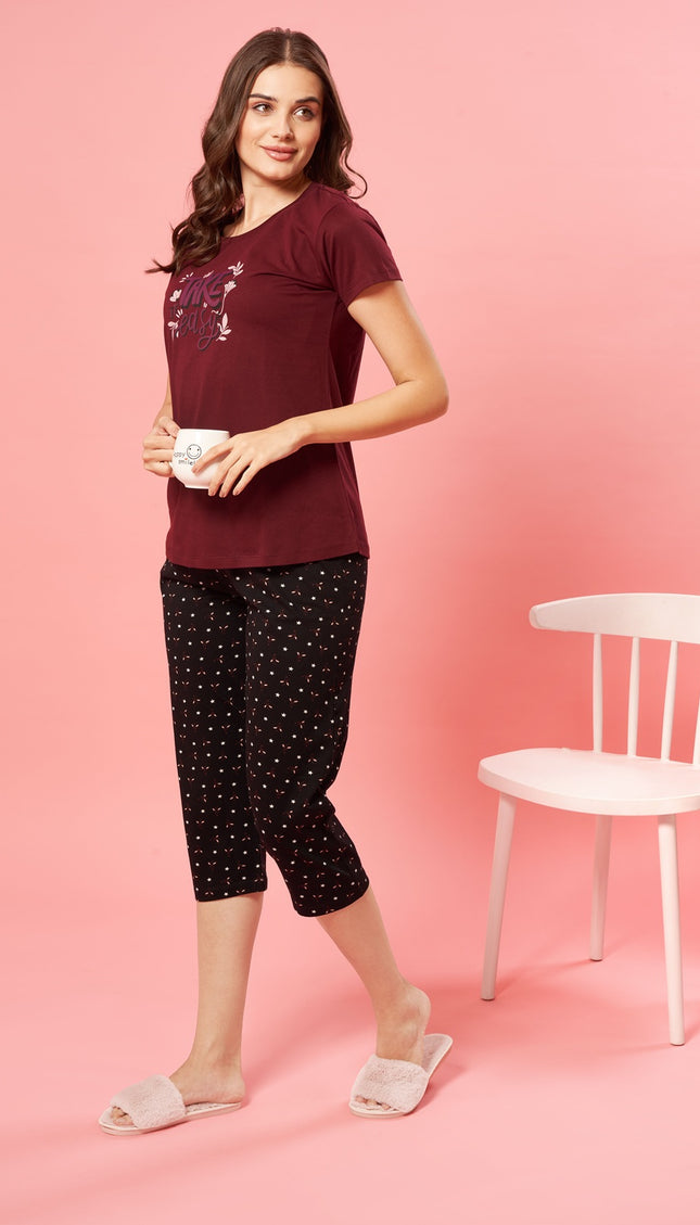 Women’s Cotton Printed Night Suit Set