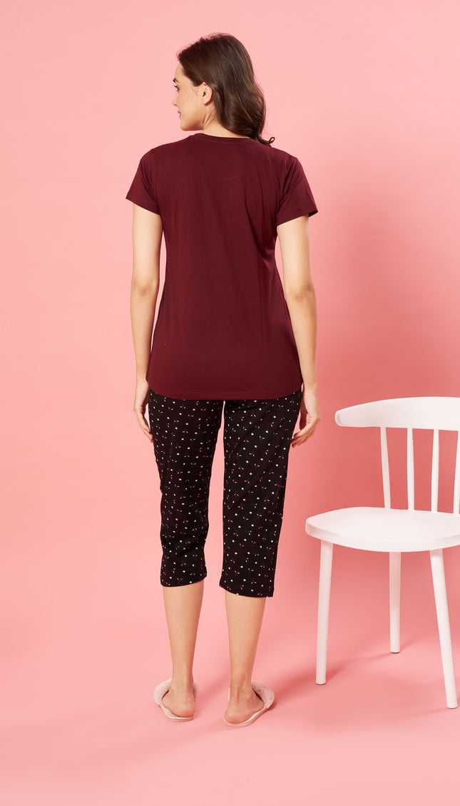 Women’s Cotton Printed Night Suit Set