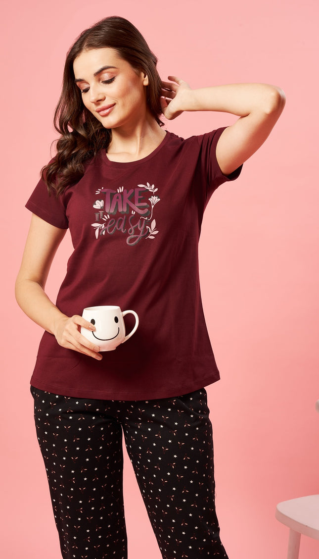 Women’s Cotton Printed Night Suit Set