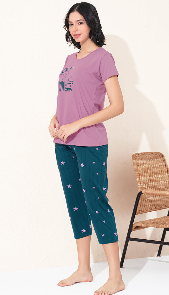 Womens Cotton Printed Night Suit Set