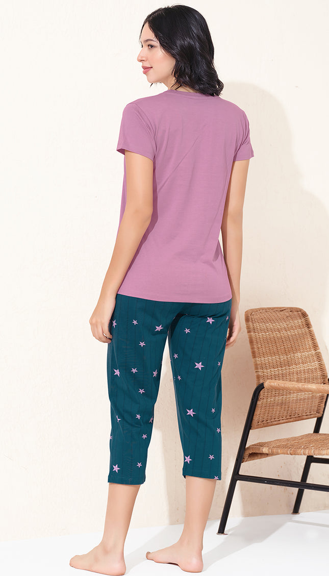 Womens Cotton Printed Night Suit Set