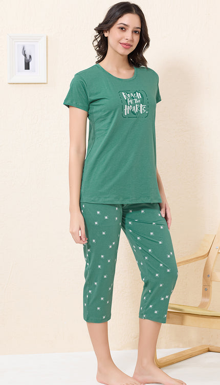 Womens Cotton Printed Night Suit Set