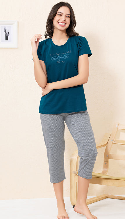 Womens Cotton Printed Night Suit Set