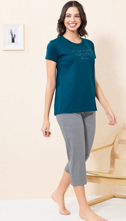 Womens Cotton Printed Night Suit Set