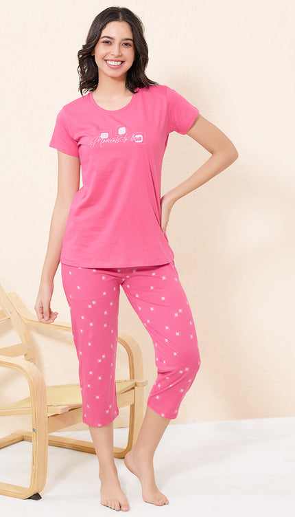 Womens Cotton Printed Night Suit Set