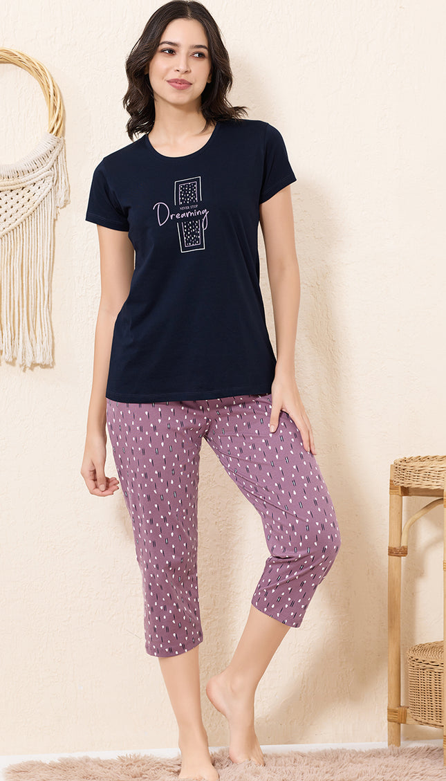 Womens Cotton Printed Night Suit Set
