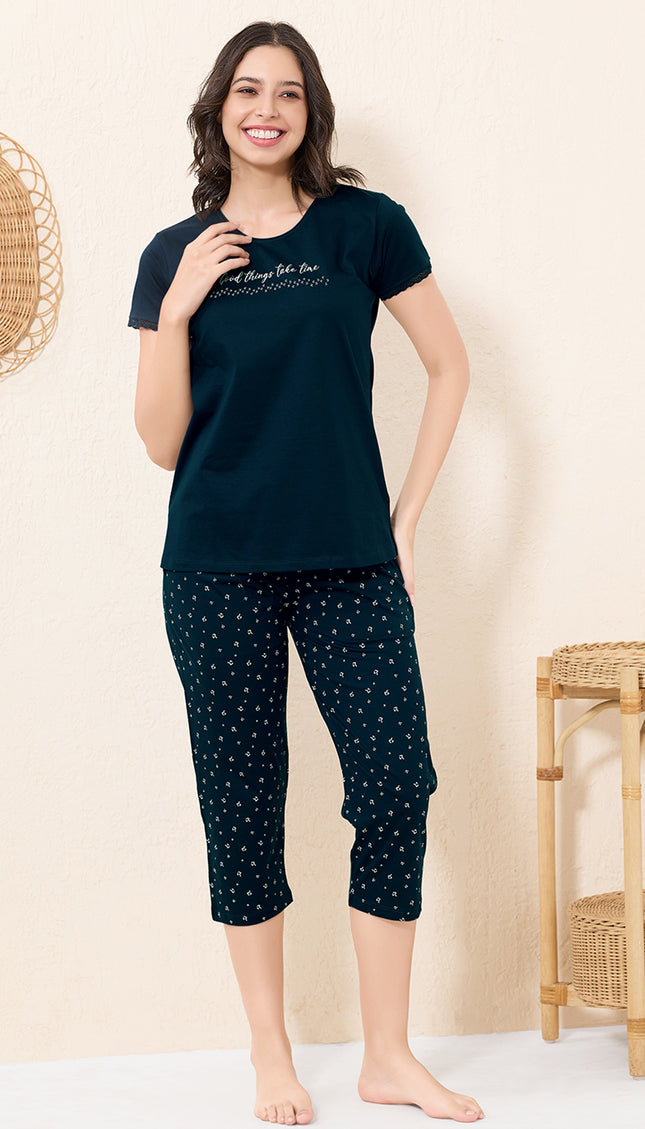 Womens Cotton Printed Night Suit Set