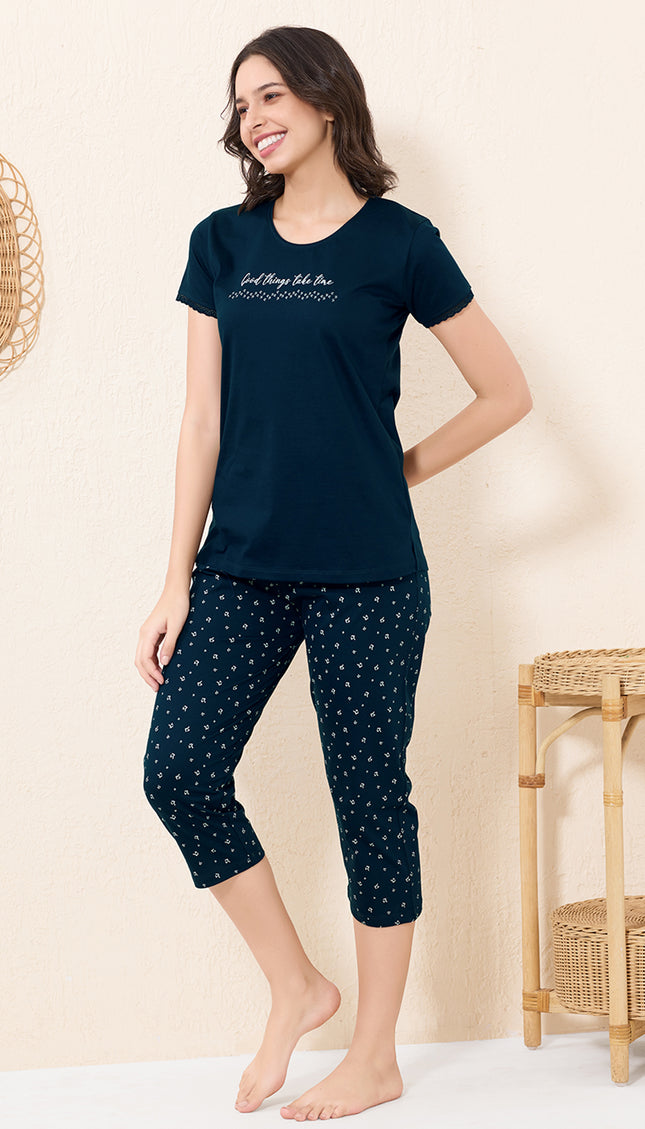 Womens Cotton Printed Night Suit Set