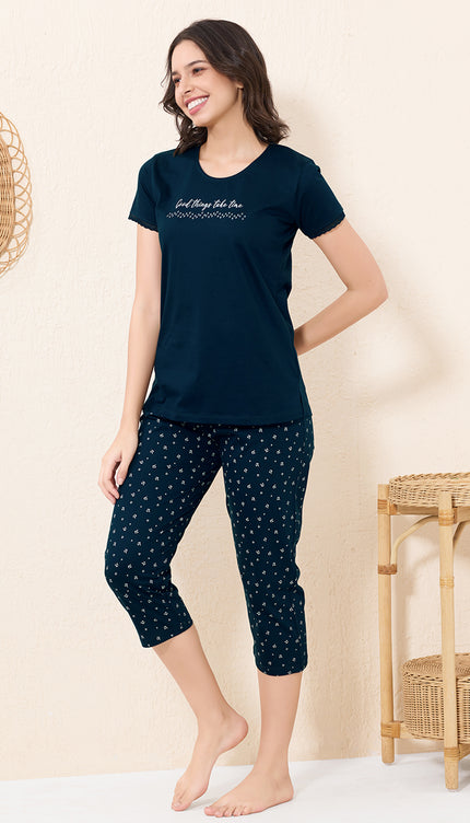 Womens Cotton Printed Night Suit Set