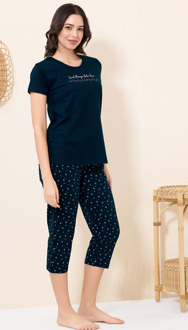 Womens Cotton Printed Night Suit Set