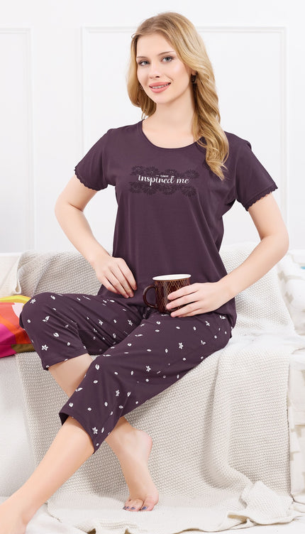 Womens Cotton Printed Night Suit Set