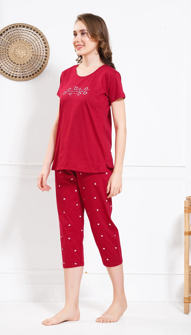 Women’s Cotton Printed Night Suit Set
