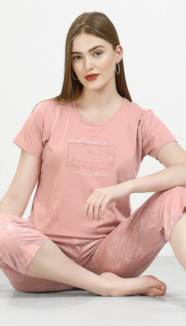 Women’s Cotton Printed Night Suit Set