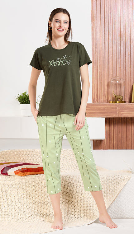 Women's Cotton Printed Night Suit Set