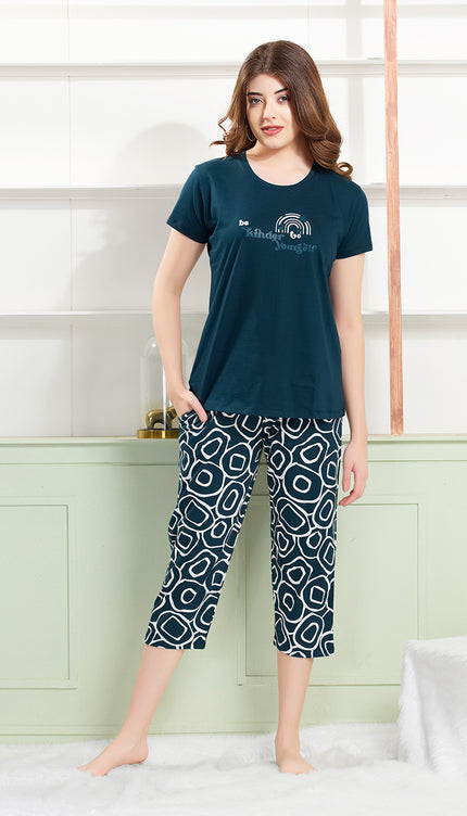 Women's Cotton Printed Night Suit Set