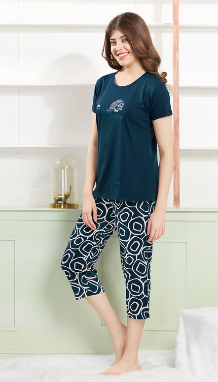 Women's Cotton Printed Night Suit Set