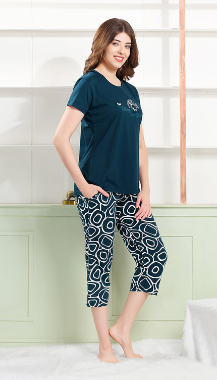 Women's Cotton Printed Night Suit Set