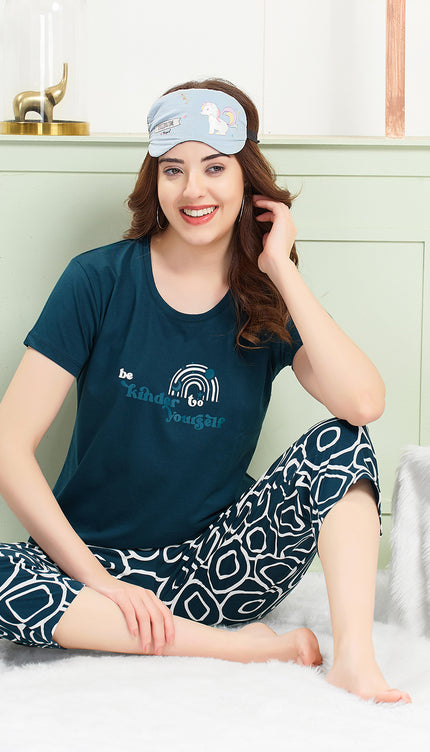 Women's Cotton Printed Night Suit Set