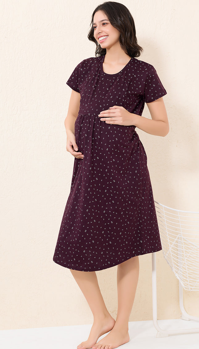 Womens Maternity Short Nighty | Comfortable & Breathable