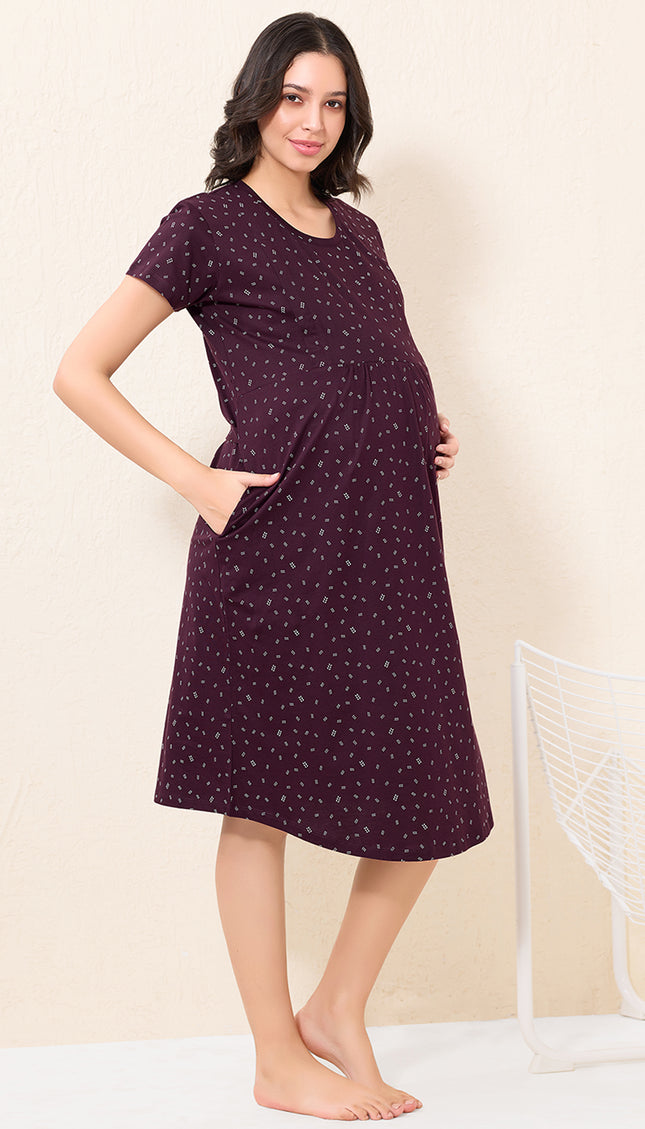 Womens Maternity Short Nighty | Comfortable & Breathable