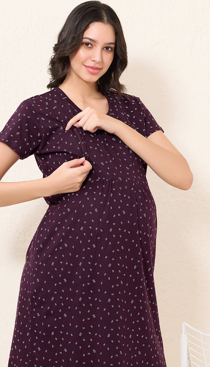 Womens Maternity Short Nighty | Comfortable & Breathable