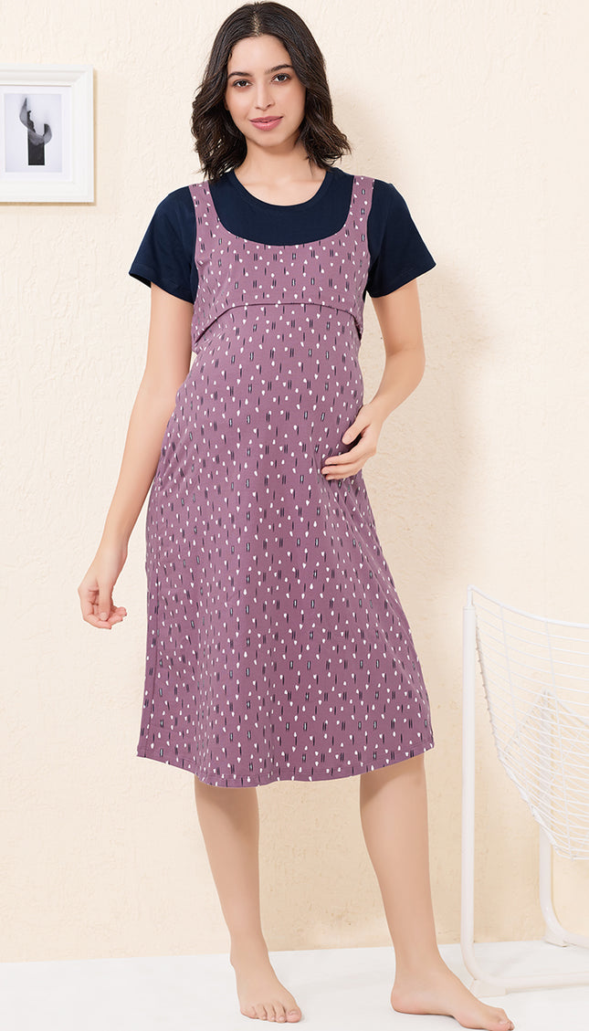 Womens Maternity Short Nighty | Comfortable & Breathable