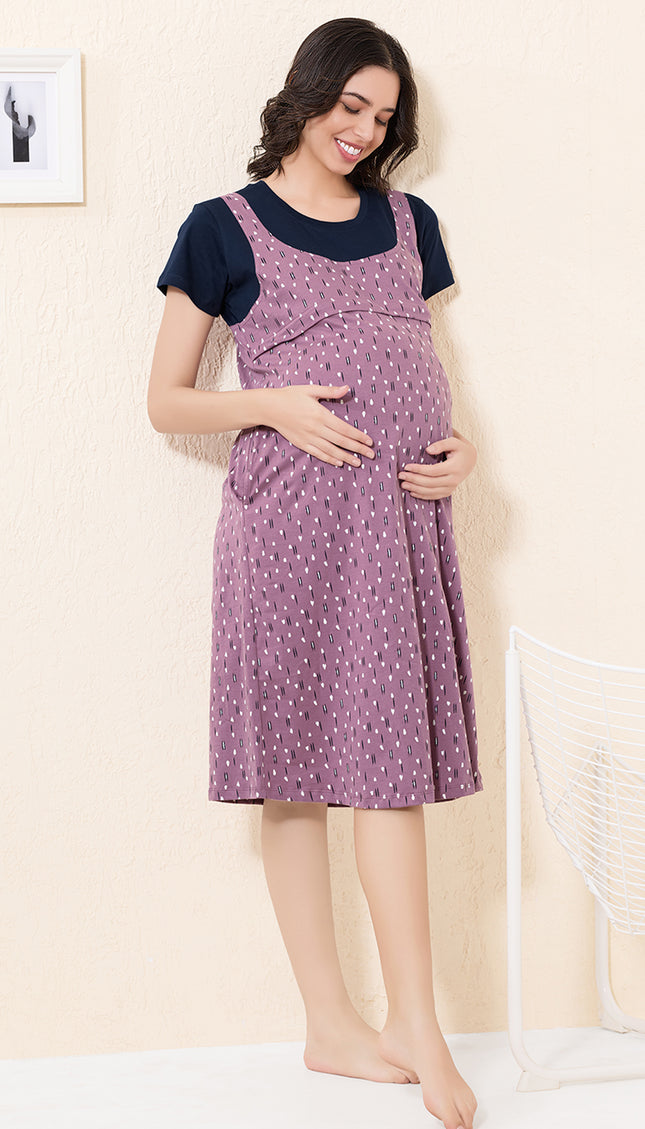Womens Maternity Short Nighty | Comfortable & Breathable