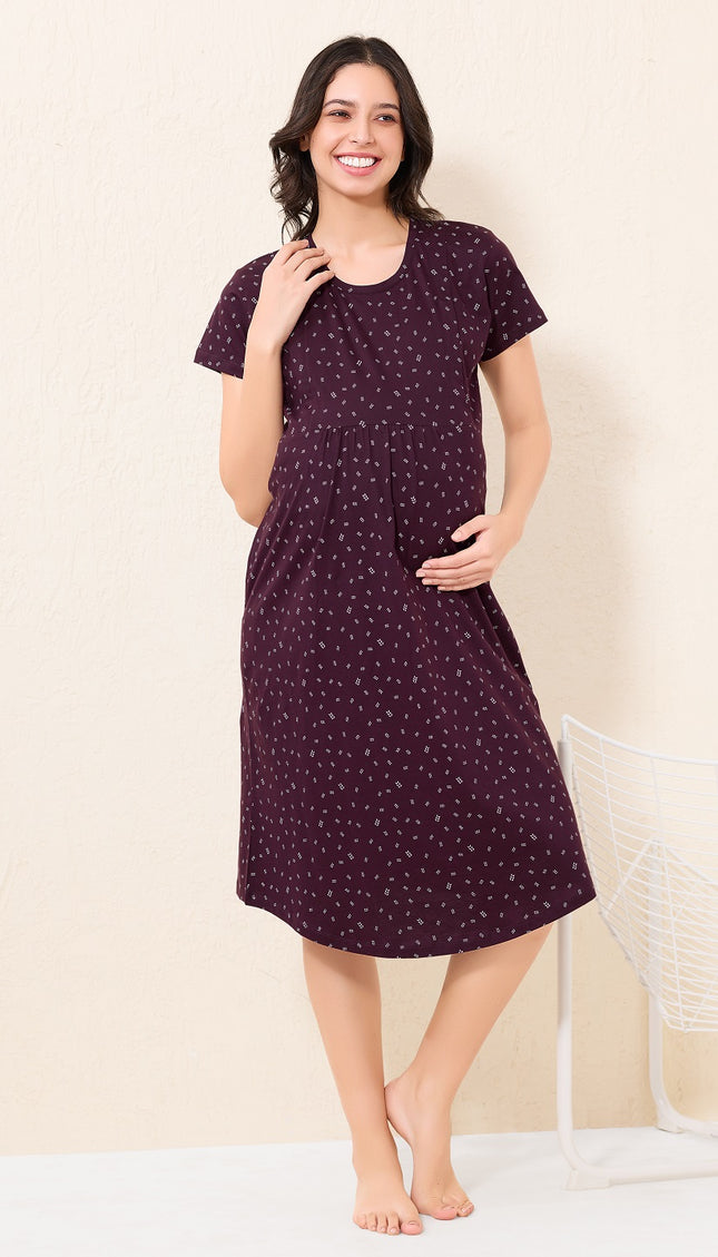 Womens Maternity Short Nighty | Comfortable & Breathable