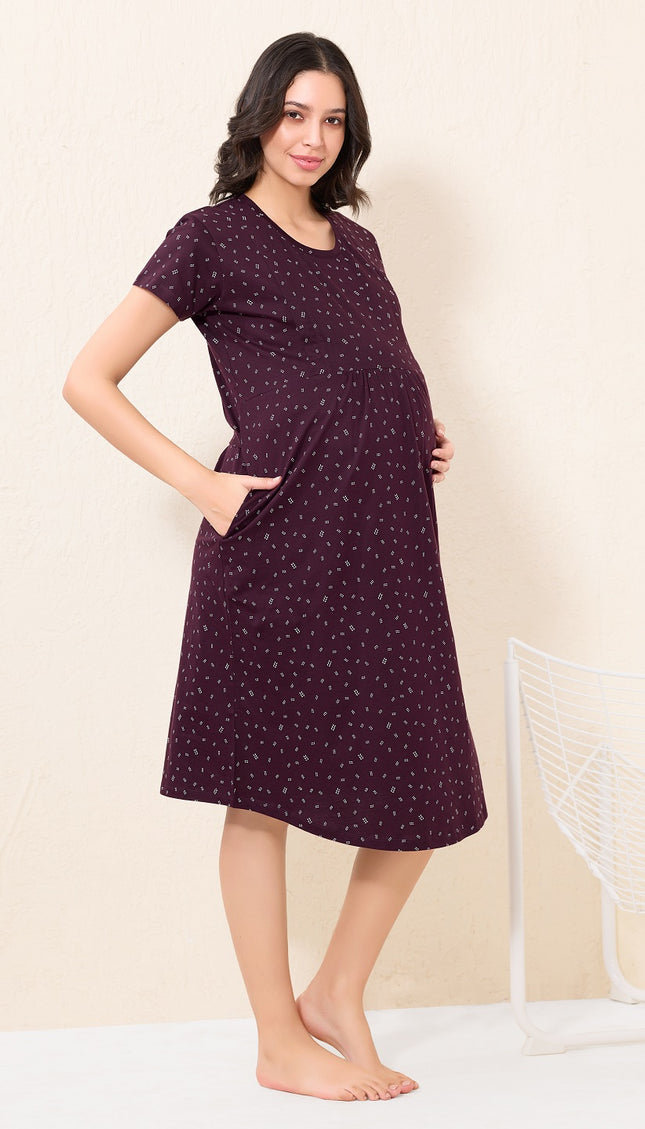 Womens Maternity Short Nighty | Comfortable & Breathable